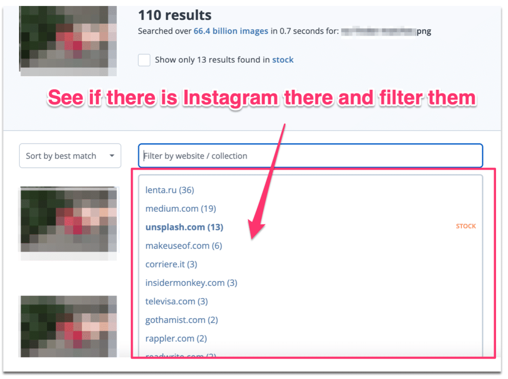 Site search filter